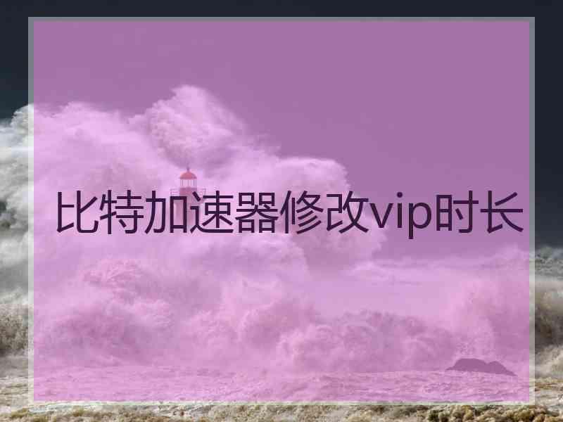 比特加速器修改vip时长